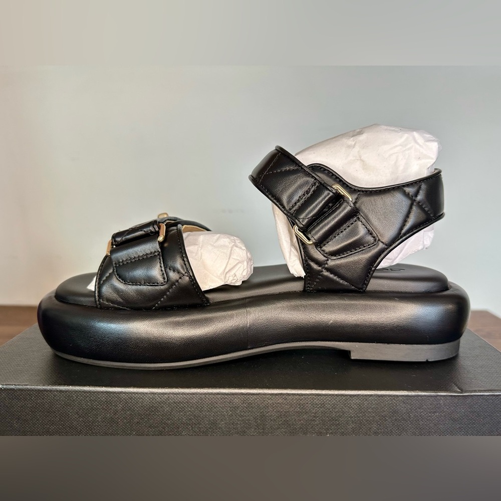 New Coach Peyton Leather Sandal Black Size 7 - Picture 8 of 12